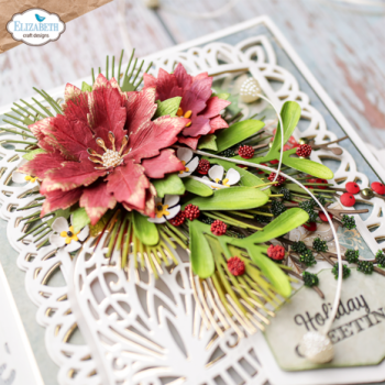 Elisabeth Craft Designs, Joyous Christmas Dies Holly Greenery