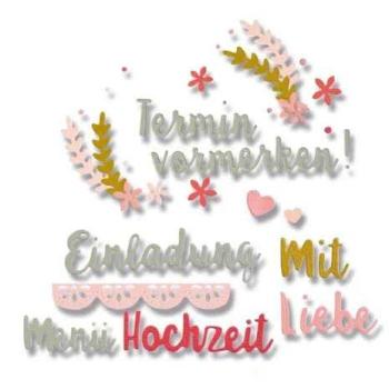 Sizzix, Thinlits Die Hochzeit -deutsch