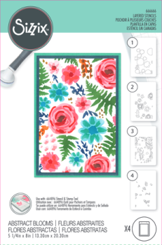 Sizzix, Layered Stencil Abstract Blooms