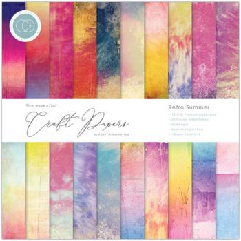 Craft Consortium, Essential Craft Papers 12x12 Inch Paper Pad Retro Summer