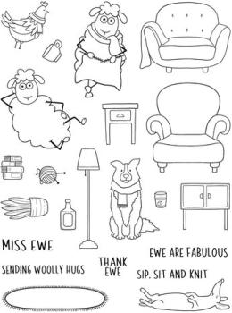 Creative Expressions, Jane's Doodles Clear Stamp Set Woolly Hugs