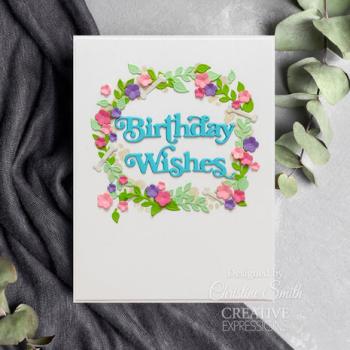 Creative Expressions, Sue Wilson Craft Die Mini Shadowed Sentiments Birthday Wishes