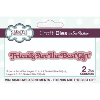 Creative Expressions, Sue Wilson Craft Die Mini Shadowed Sentiments Friends Are The Best Gift