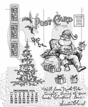 Stampers Anonymous, Santa Visit Tim Holtz Cling Stamps