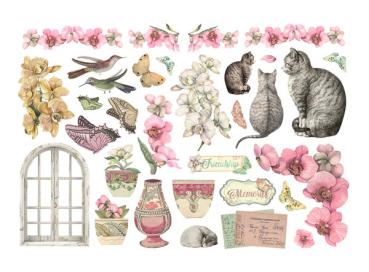 Stamperia, Orchids and Cats Ephemera