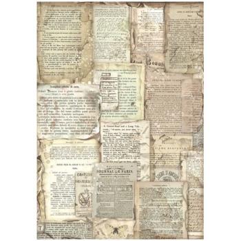 Stamperia, Vintage Library A4 Rice Paper Book Pages