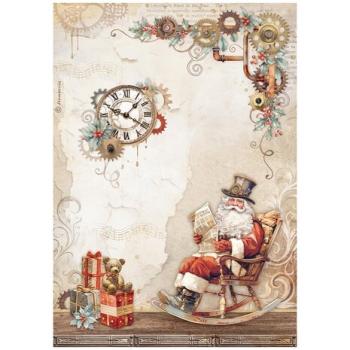 Stamperia, Gear up for Christmas Rice Paper Santa Claus