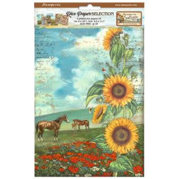 Stamperia, Sunflower Art A4 Rice Paper Selection