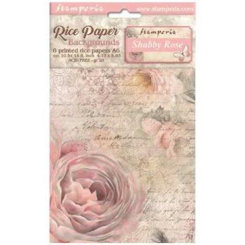 Stamperia, Shabby Rose A6 Rice Paper Backgrounds