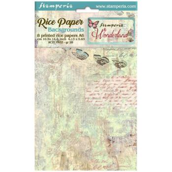 Stamperia, Wonderland Rice Paper Selection Backgrounds