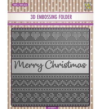 Nellie's Choice, 3D Embossing Folder Christmas Merry Christmas