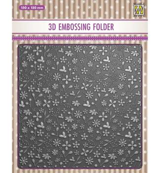 Nellie's Choice 3D Embossing Folder Spring Flowers