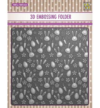 Nellie's Choice 3D Embossing Folder Bunny's Carrots