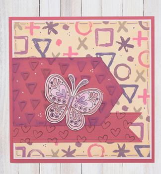 Nellie's Choice, Mixed Media Stencils Triangles