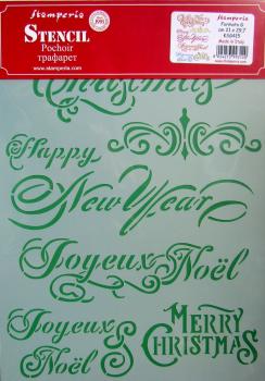 Stamperia, Stencil Schriften Merry Christmas