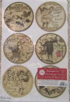 Decoupage Rice Paper - Post Card Spheres Stamperia