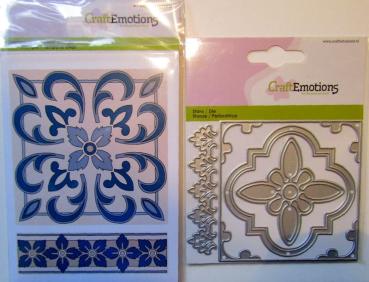 CraftEmotions, Bundle Stamp and Die Moroccan Tiles 1