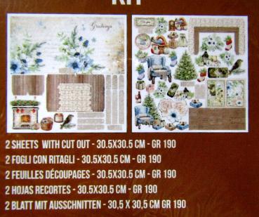 Stamperia, 3D Paper Kit 12x12 Inch Pop Up Card Cozy Winter