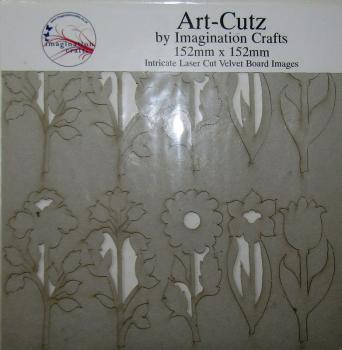 Art-Cutz, Laser Cut Velvet Board Standing Flowers