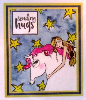 Spellbinders, Jane Davenport Horse Hug Clear Stamps