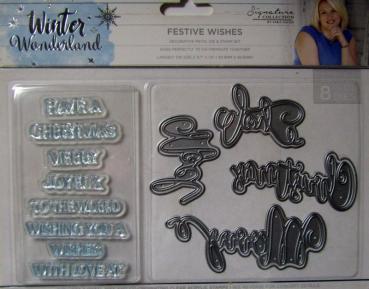 Crafters Companion, Stamp and Die Festive Wishes