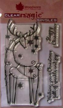 Woodware, Stamp Snowflake Reindeer