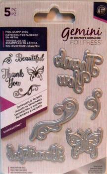 Crafters Companion, Die Foil Stamp cut Dies Sentiments and Accents