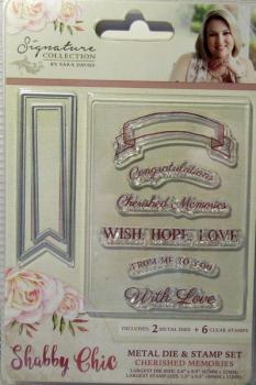 Crafters Companion, Die and Stamp Set Cherished Memories