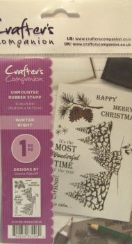 Crafters Companion, Unmounted Rubber Stamp Winter Night