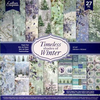 Crafters Companion, Timeless Shades of Winter 12x12 Inch Paper Pad