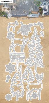 Studiolight, Vintage Christmas Cutting Die Deer, Snow & Trees