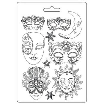 Stamperia, Masquerade Soft Mould A4 Masks