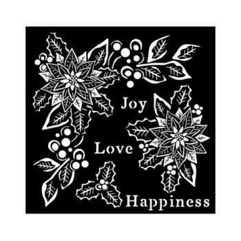 Stamperia, Christmas Mixed Media Thick Stencil Christmas Joy, Love, Happiness