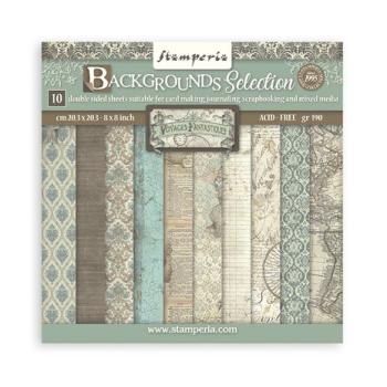 Stamperia, Voyages Fantastiques Backgrounds 8x8 Inch Paper Pack