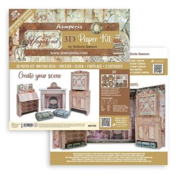 Stamperia, 3D Paper Kit 12x12 Inch Lady Vagabond Lifestyle