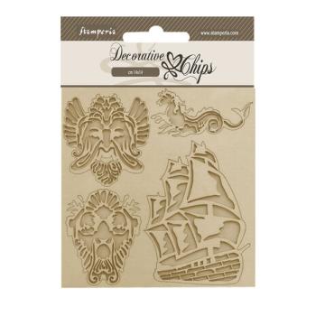 Stamperia, Songs of the Sea Decorative Chips Sailing Ship