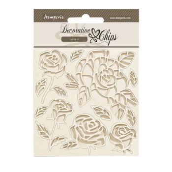 Stamperia, Shabby Rose Decorative Chips Roses