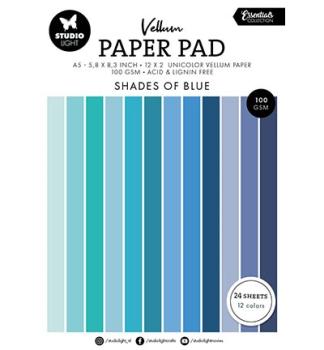 Studiolight • Vellum Paper Pad Shades of Blue paper Essentials nr.194