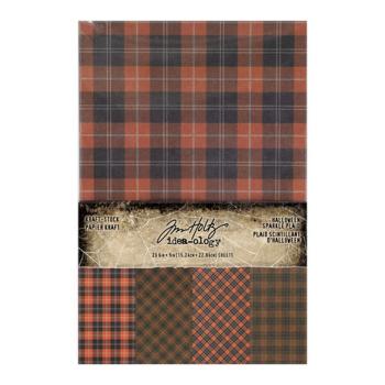 Idea-ology, Tim Holtz Halloween Kraft-stock Halloween Sparkle Plaid