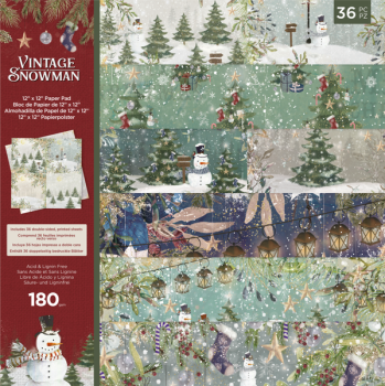 Crafters Companion, Vintage Snowman 12x12 Inch Paper Pad