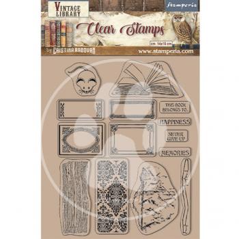 Stamperia, Vintage Library Clear Stamps Labels