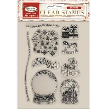 Stamperia, Gear up for Christmas Clear Stamps Snowglobes