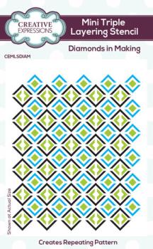 Creative Expressions - Mini Triple Layering Stencil Diamonds in Making