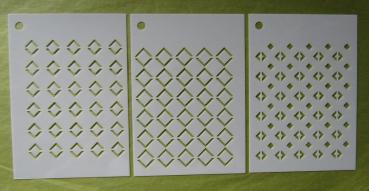 Creative Expressions - Mini Triple Layering Stencil Diamonds in Making