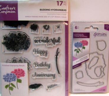 Crafters Companion, Stanz.- und Stempelset Hydrangea