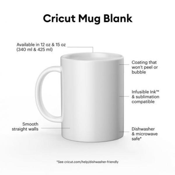 Cricut, Ceramic Mug White 425ml (2pcs)