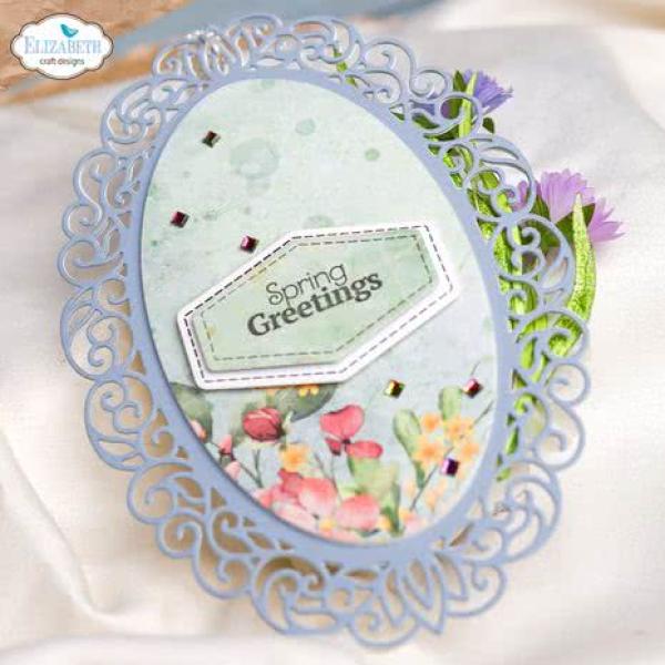 Elisabeth Craft Designs, Spring Awakening Dies Decorative Oval Frame