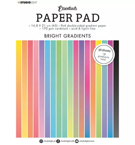 Studiolight Paper Pad Gradient Bright Essentials nr.18