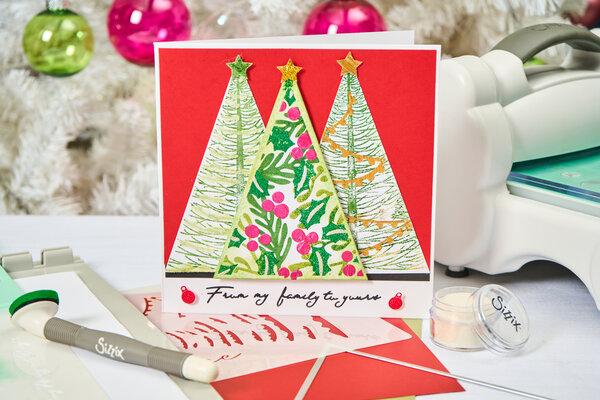 Sizzix, Stamps/Stencil Christmas, Merry & Light