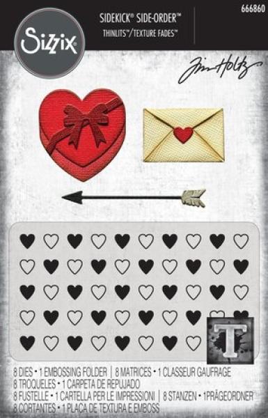 Sizzix, 2D Texture Fades w/ Thinlits Die by Tim Holtz Vault Side Order Love Notes